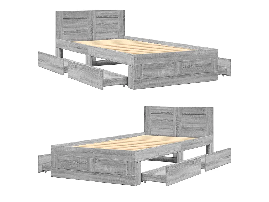 Giroletto Testiera Grigio Cemento 75x190 cm Legno Multistrato