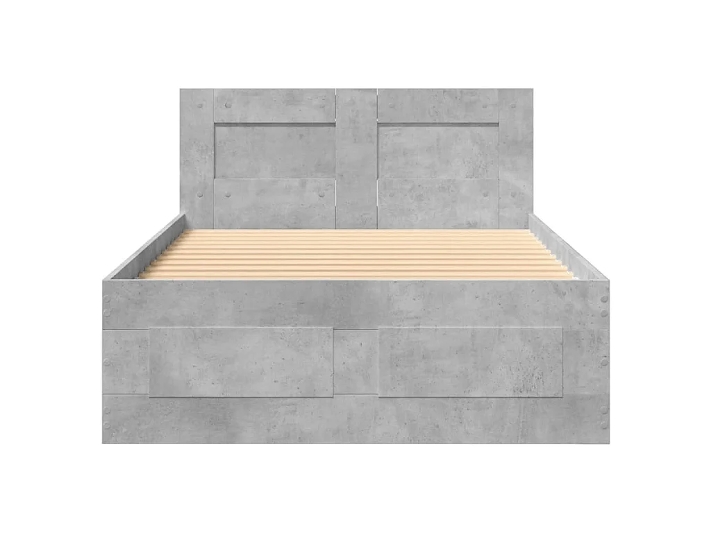 Giroletto Testiera Grigio Cemento 75x190 cm Legno Multistrato