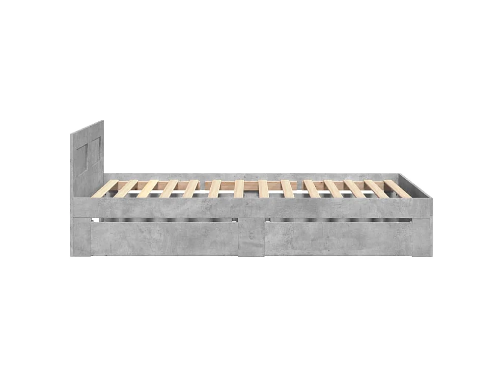 Giroletto Testiera Grigio Cemento 75x190 cm Legno Multistrato