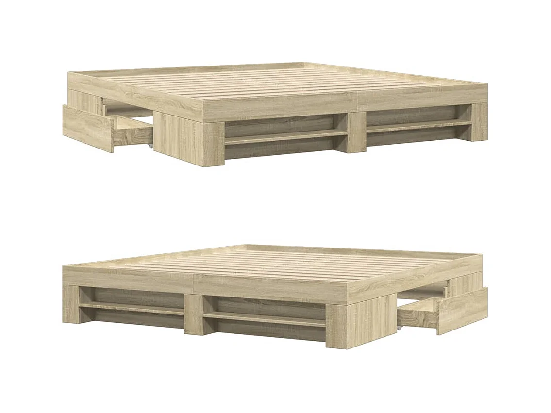 Giroletto senza Materasso Rovere Sonoma 200x200cm in Truciolato