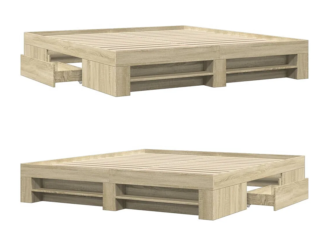 Cadre de lit sans matelas chêne sonoma 200x200 cm