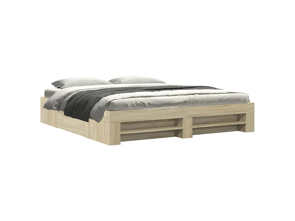 Cadre de lit sans matelas chêne sonoma 200x200 cm