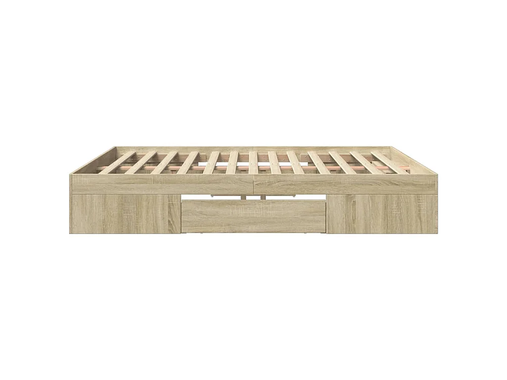 Cadre de lit sans matelas chêne sonoma 200x200 cm
