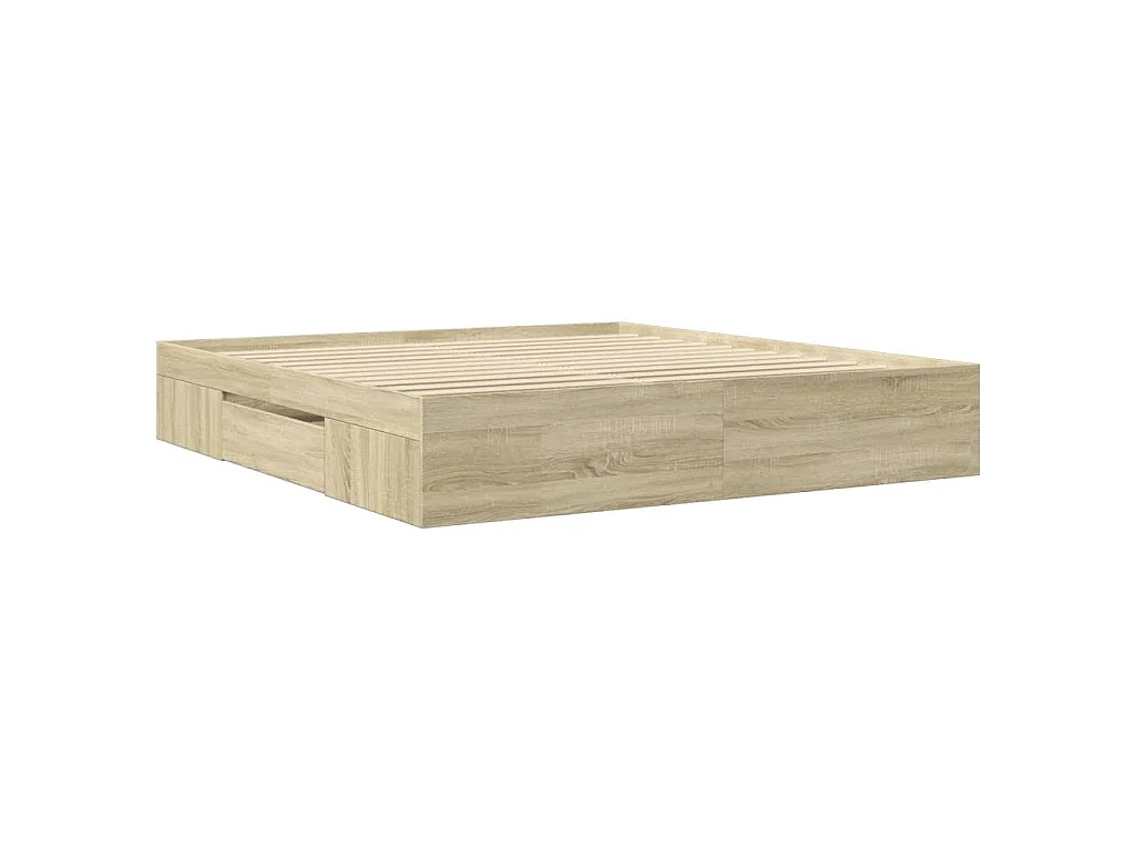 Cadre de lit sans matelas chêne sonoma 200x200 cm