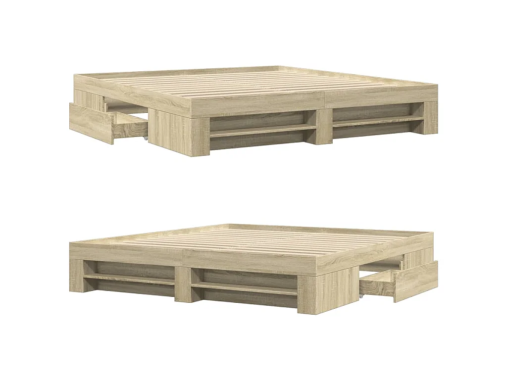 Cadre de lit sans matelas chêne sonoma 200x200 cm