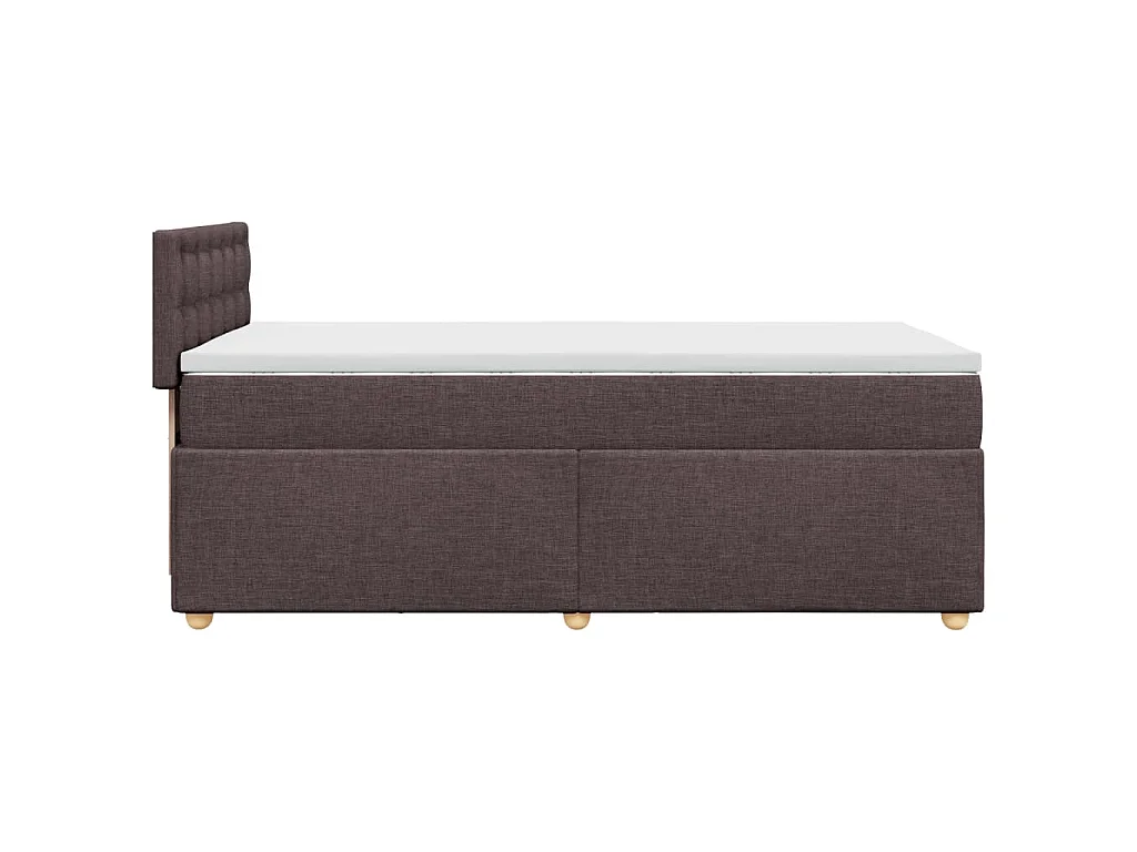 Cama com molas/colchão 80x200 cm tecido castanho-escuro