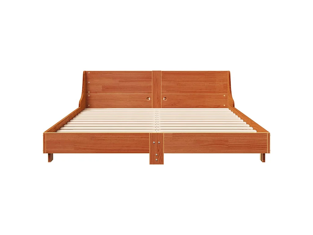 Letto senza Materasso Marrone Cera 150x200 cm in Legno di Pino
