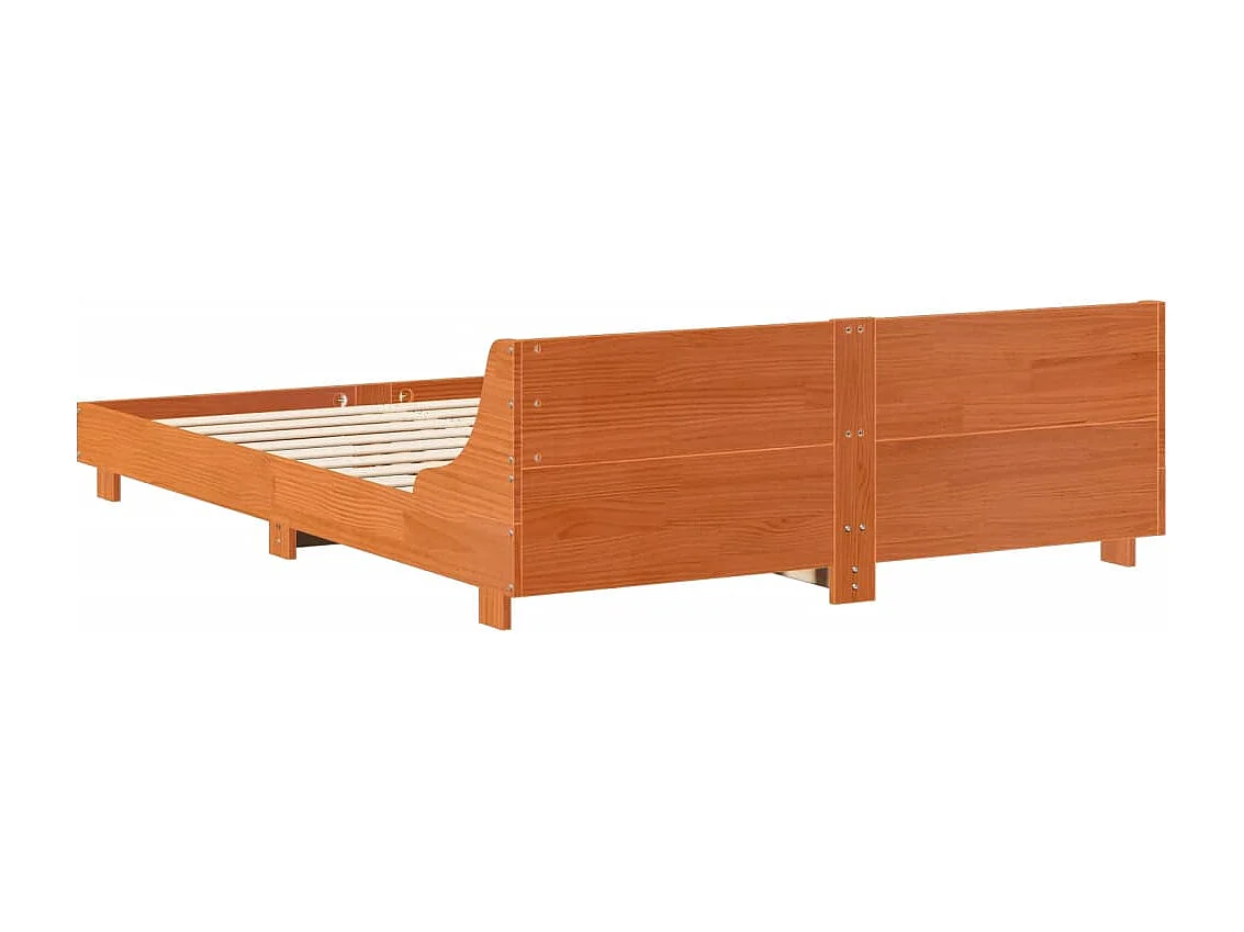 Letto senza Materasso Marrone Cera 150x200 cm in Legno di Pino