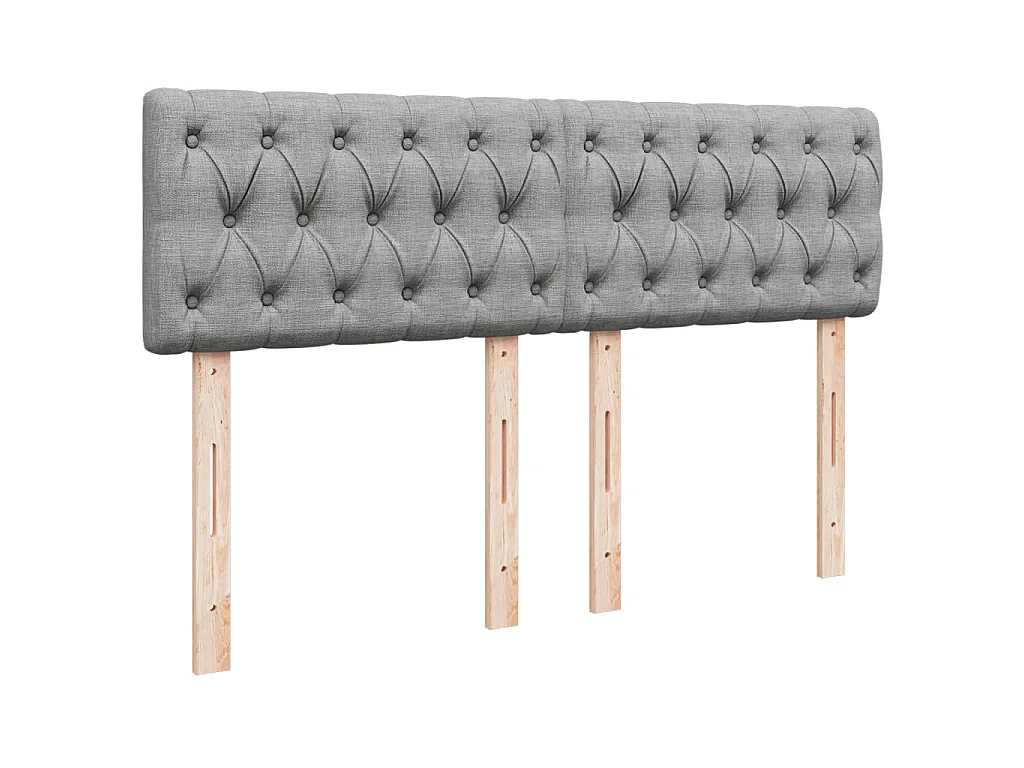 Boxspringbett mit Matratze Hellgrau 140x190 cm Stoff