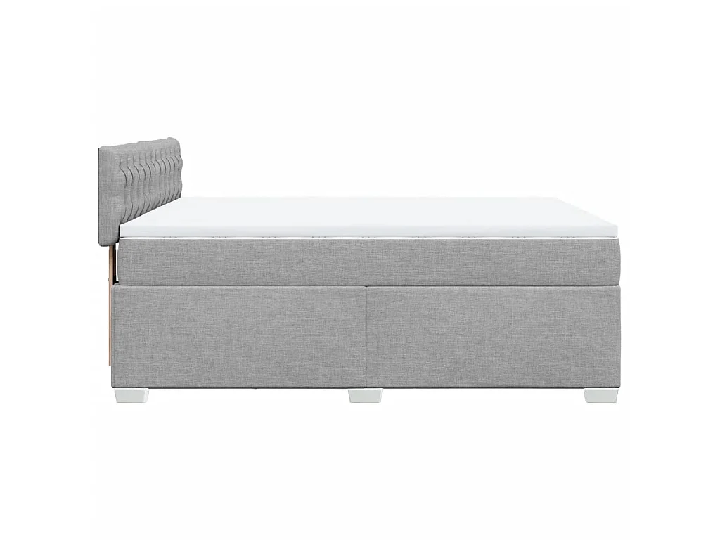 Boxspringbett mit Matratze Hellgrau 140x190 cm Stoff