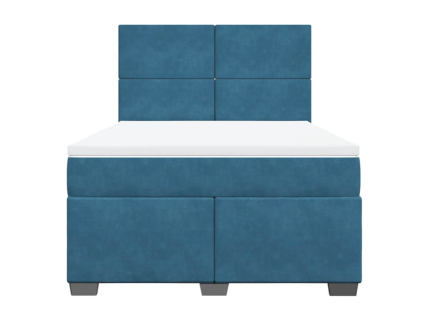 Giroletto a Molle con Materasso Blu 140x190 cm in Velluto