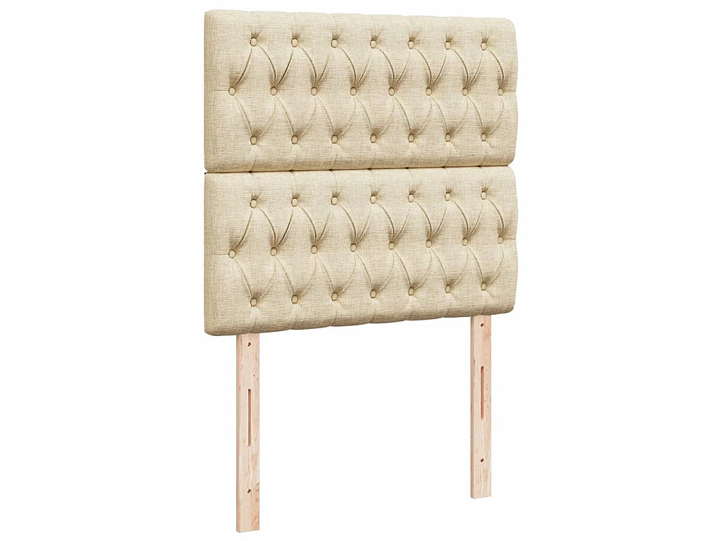 Boxspringbett mit Matratze Creme 90x190 cm Stoff