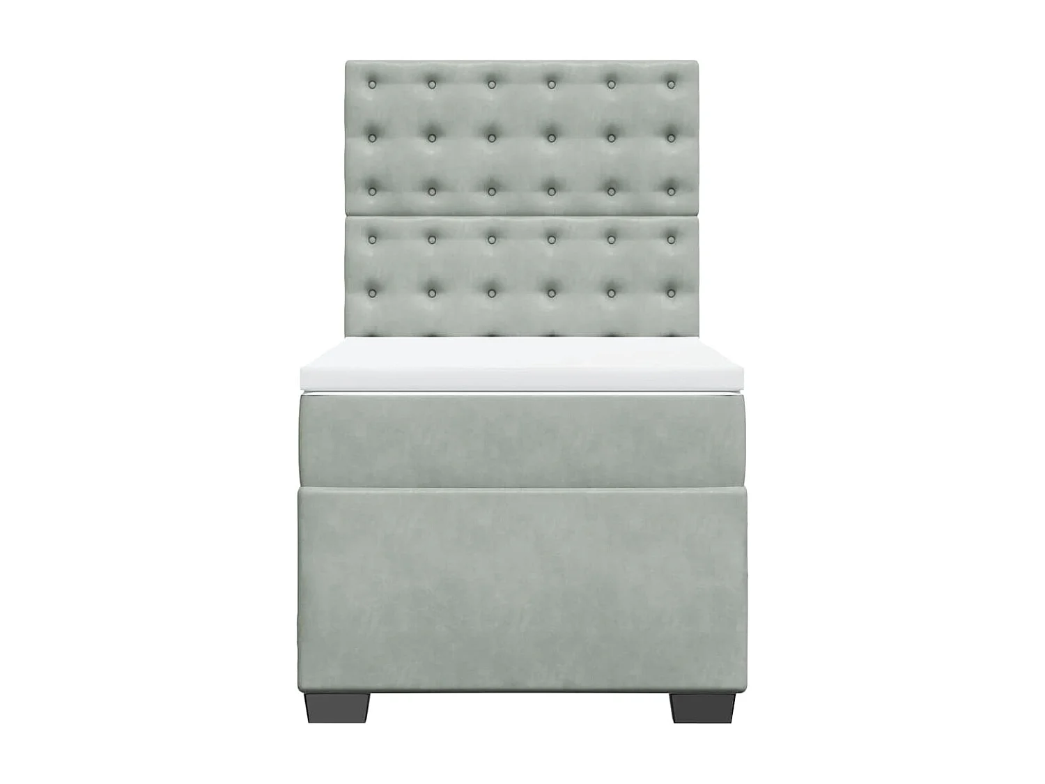 Cama com molas/colchão 80x200 cm veludo cinza-claro