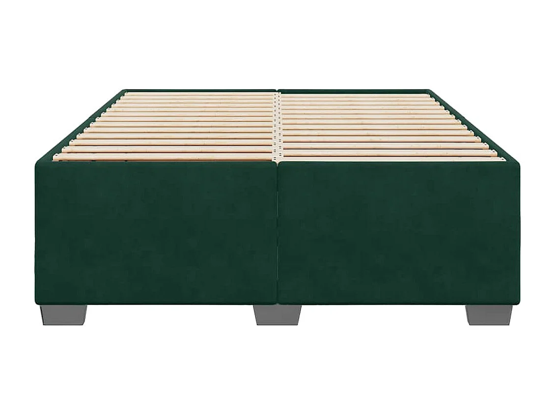 Cadre de lit sans matelas vert foncé 140x190 cm velours