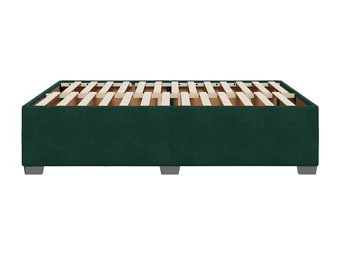 Cadre de lit sans matelas vert foncé 140x190 cm velours