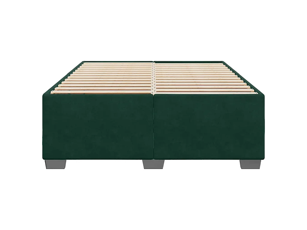 Cadre de lit sans matelas vert foncé 140x190 cm velours