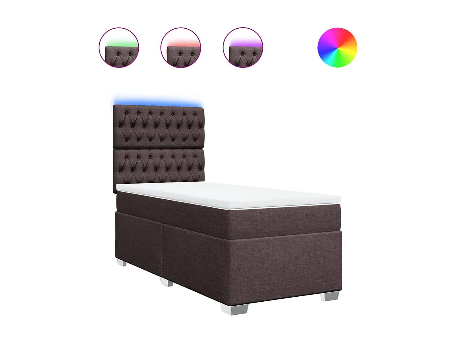 Boxspringbett mit Matratze Dunkelbraun 100x200 cm Stoff