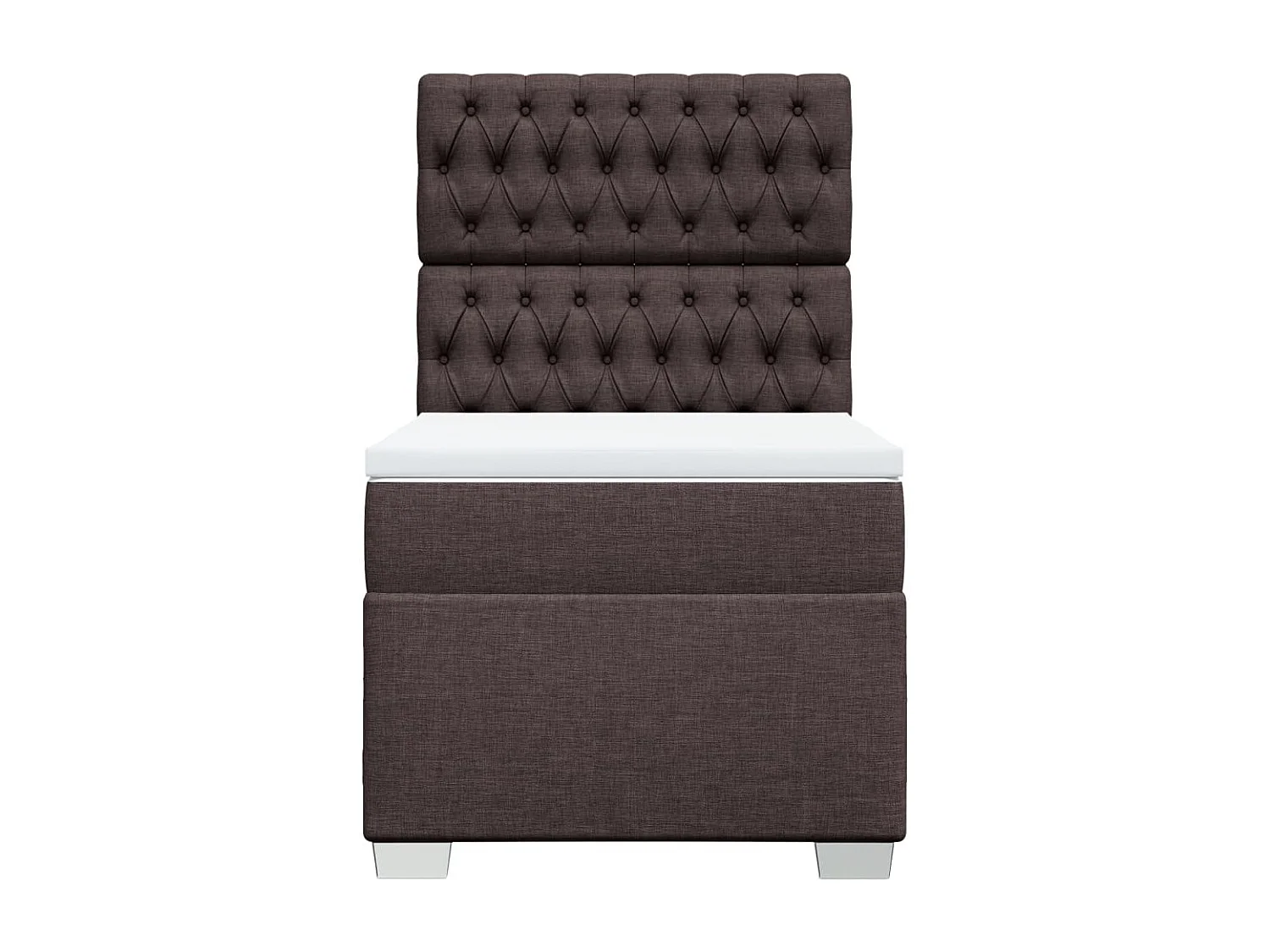 Boxspring met matras stof donkerbruin 100x200 cm