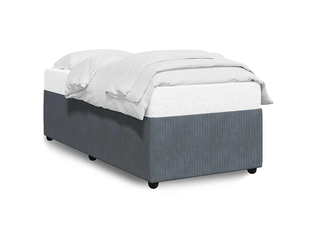 Bettgestell ohne Matratze Dunkelgrau 90x190 cm Samt