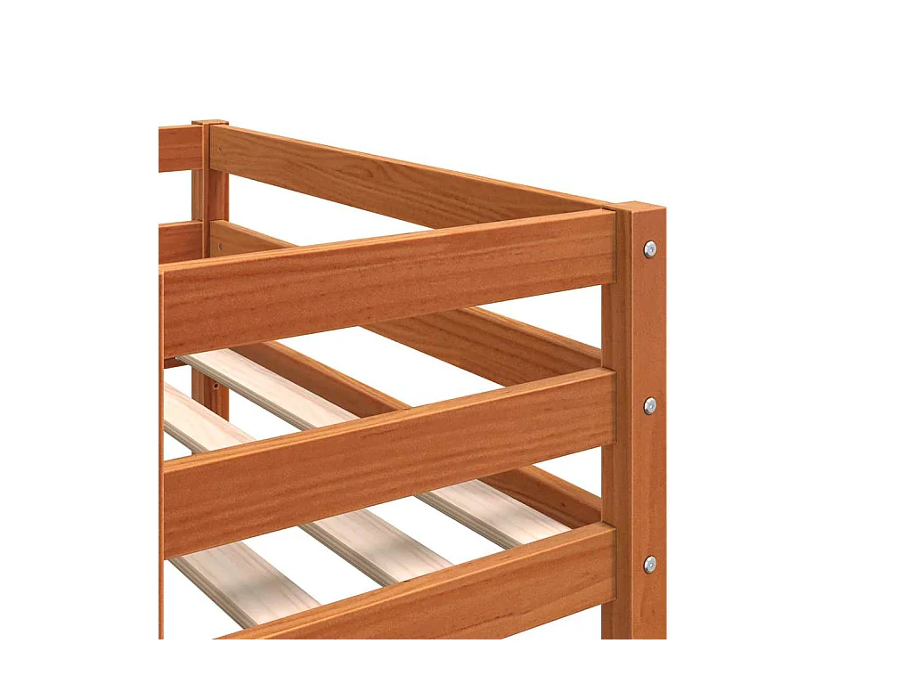 Kinderbedframe massief grenenhout wasbruin 75x190 cm