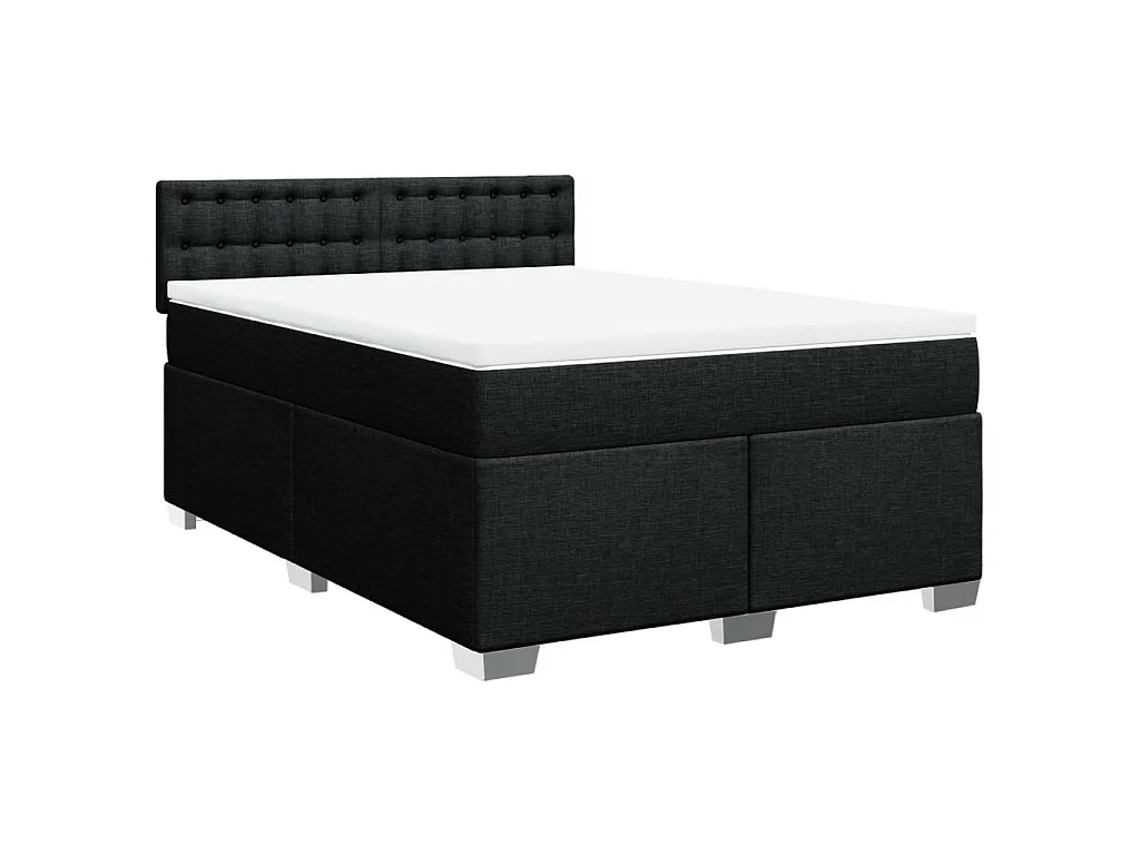 Boxspring met matras stof zwart 160x200 cm