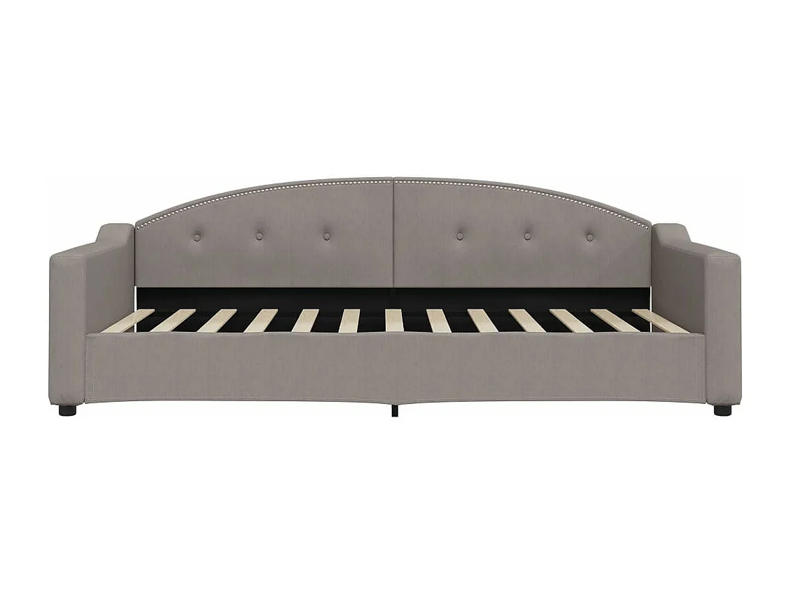 Lit de jour avec lit gigogne taupe 100x200 cm tissu