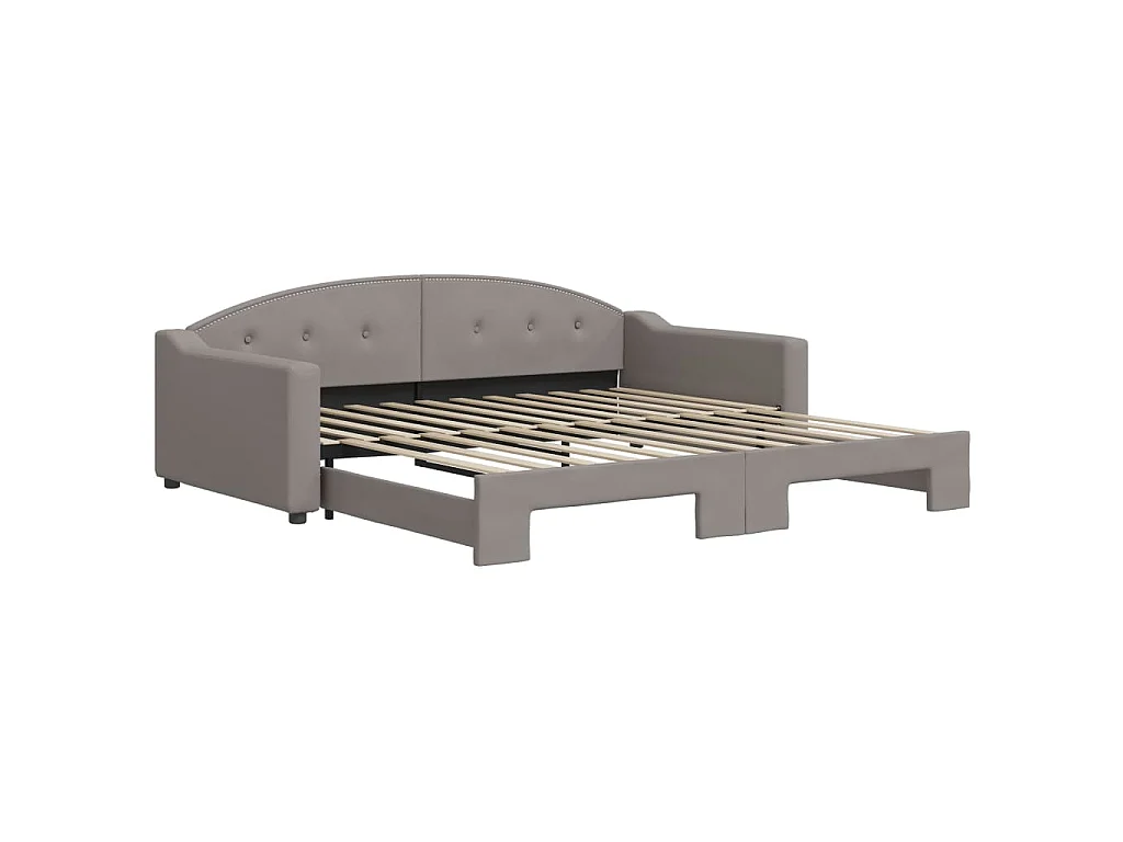Tagesbett Ausziehbar Taupe 100x200 cm Stoff