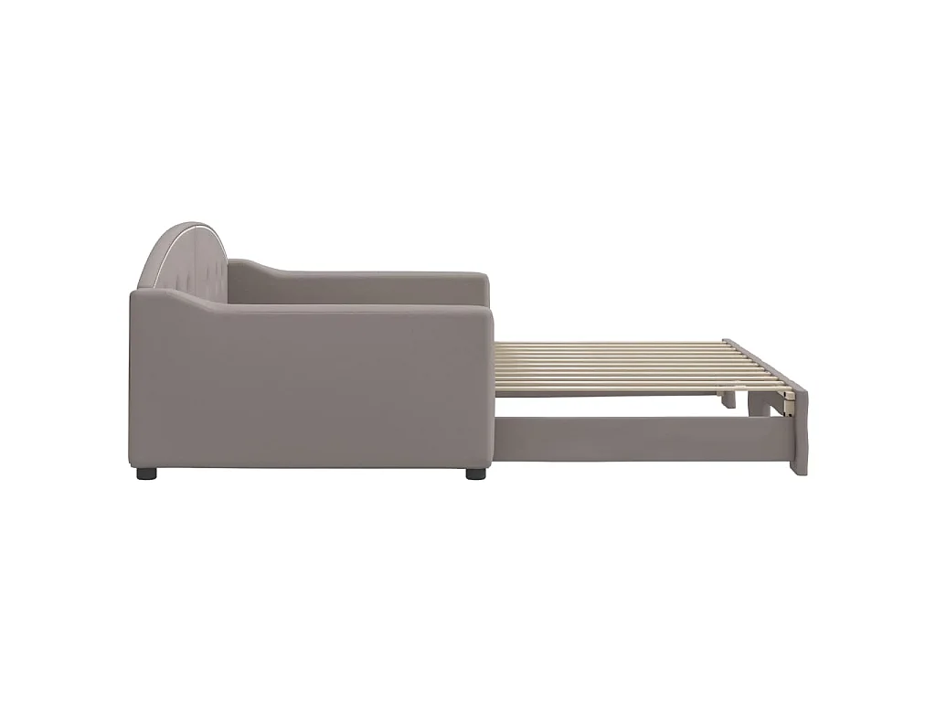 Tagesbett Ausziehbar Taupe 100x200 cm Stoff