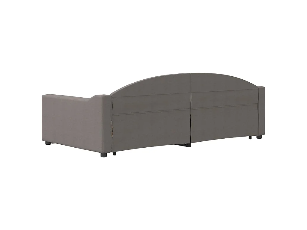 Lit de jour avec lit gigogne taupe 100x200 cm tissu