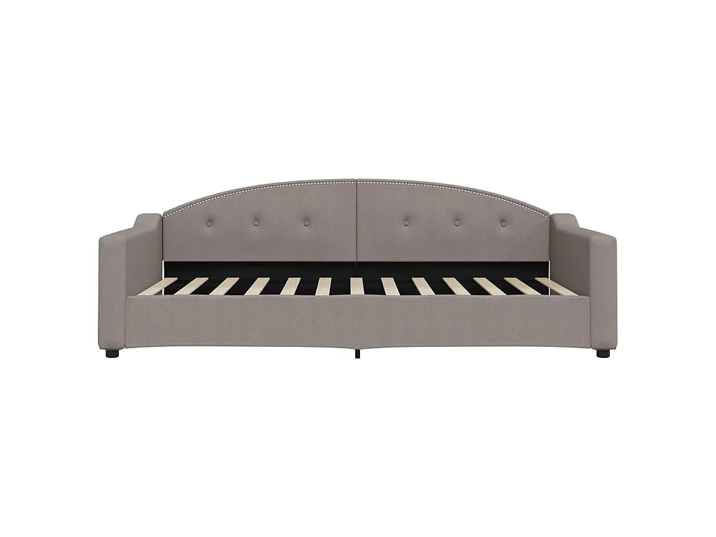 Lit de jour avec lit gigogne taupe 100x200 cm tissu