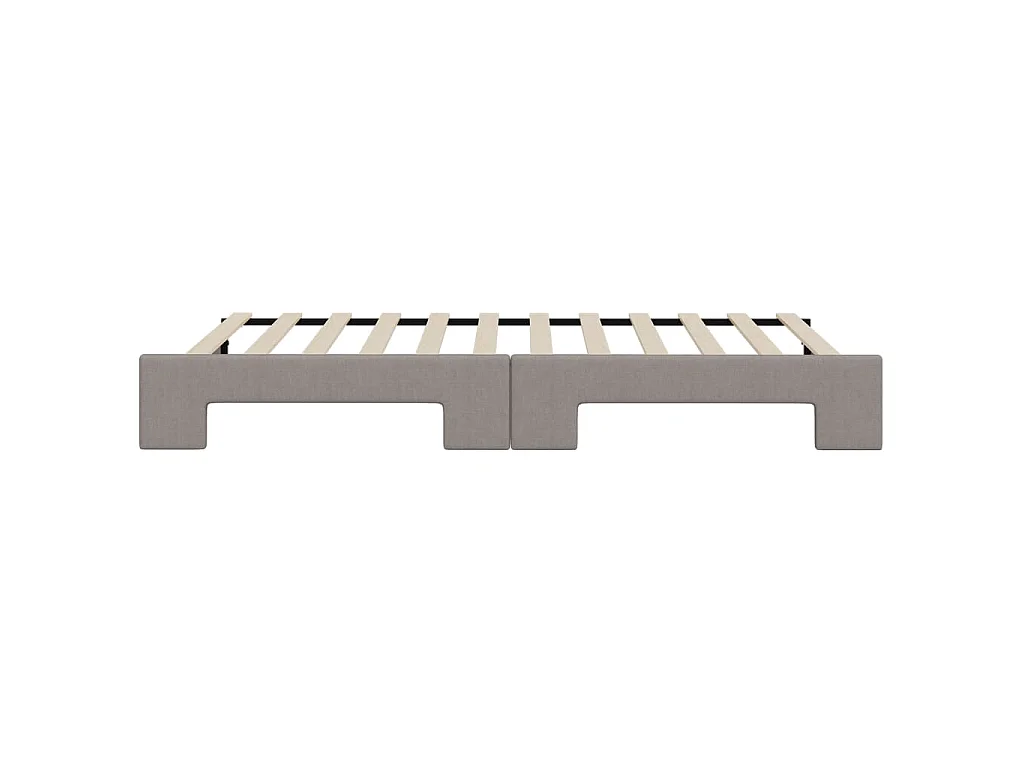 Lit de jour avec lit gigogne taupe 100x200 cm tissu