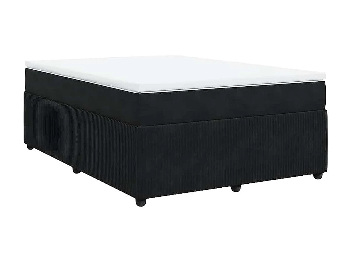 Boxspringbett mit Matratze Schwarz 160x200 cm Samt