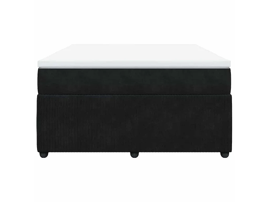 Boxspring met matras fluweel zwart 160x200 cm