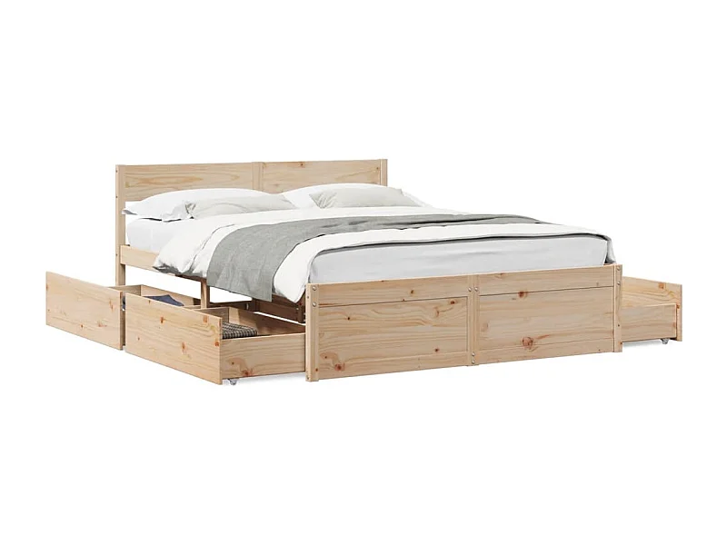 Bedframe zonder matras massief grenenhout 160x200 cm