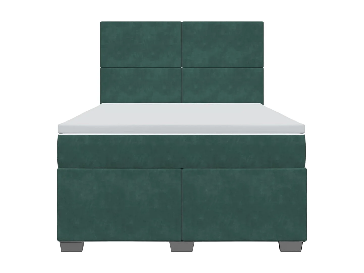 Boxspring met matras fluweel donkergroen 140x190 cm