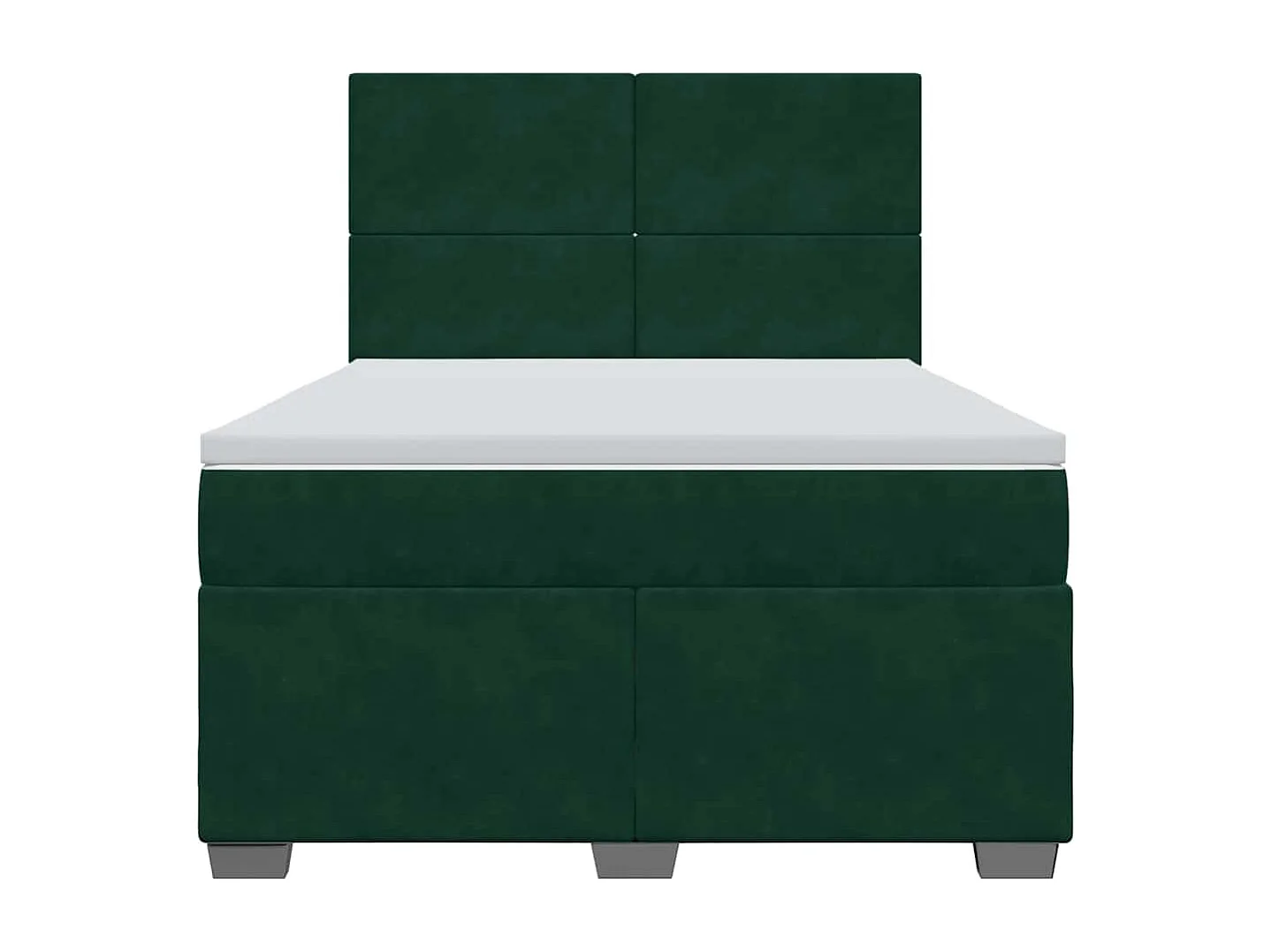 Giroletto a Molle con Materasso Verde Scuro 140x190 cm Velluto