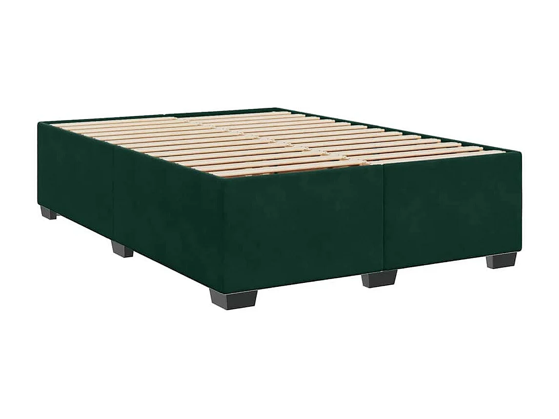 Giroletto a Molle con Materasso Verde Scuro 140x190 cm Velluto