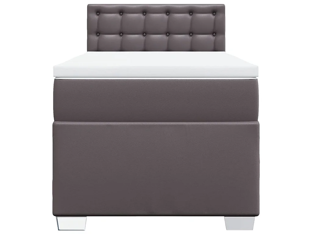 Boxspringbett mit Matratze Grau 90x190 cm Kunstleder