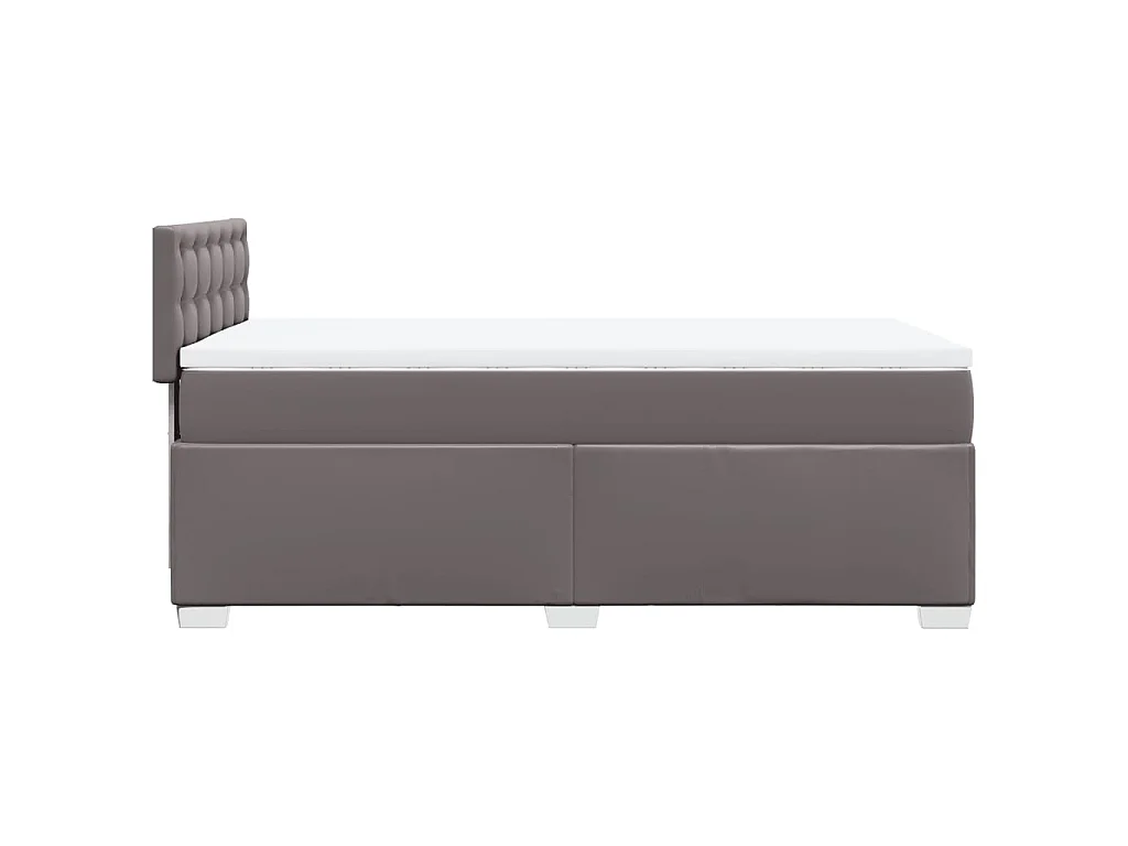 Boxspringbett mit Matratze Grau 90x190 cm Kunstleder