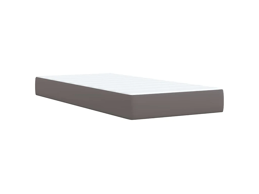 Boxspringbett mit Matratze Grau 90x190 cm Kunstleder