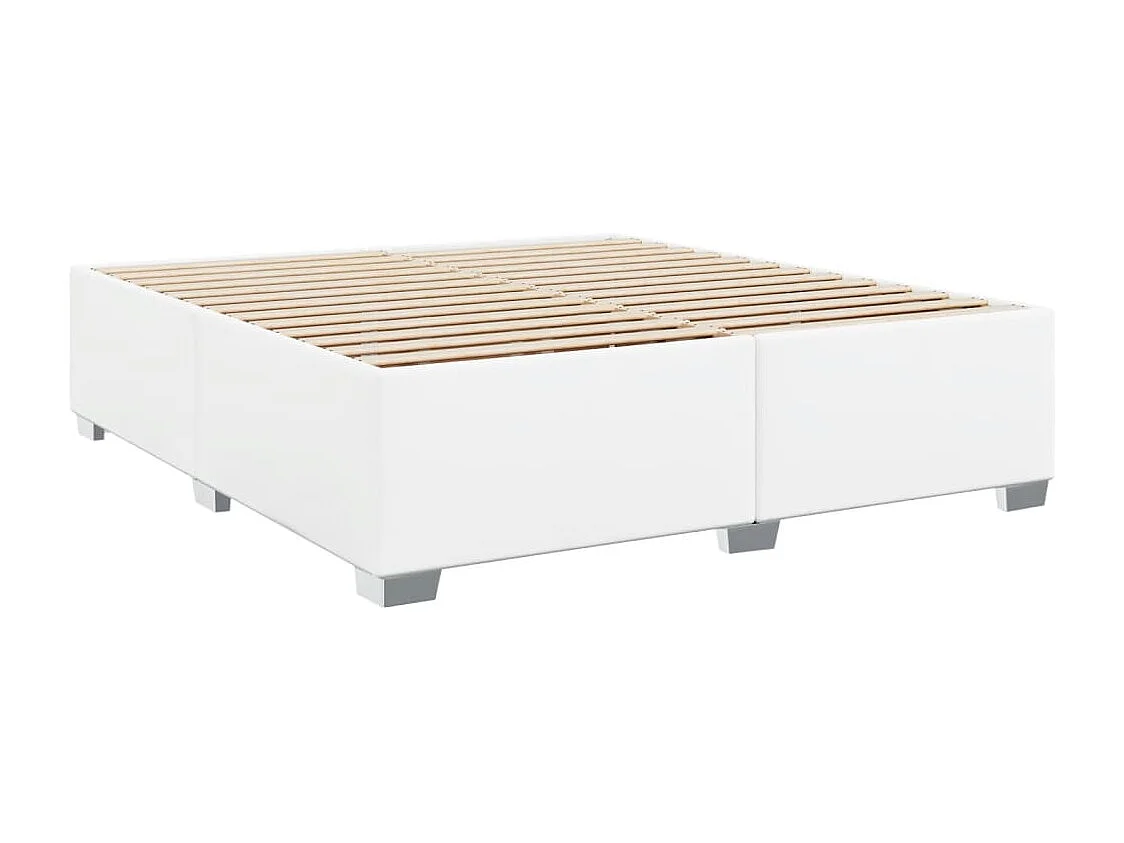 Sommier à lattes de lit avec matelas Blanc 200x200cm Similicuir