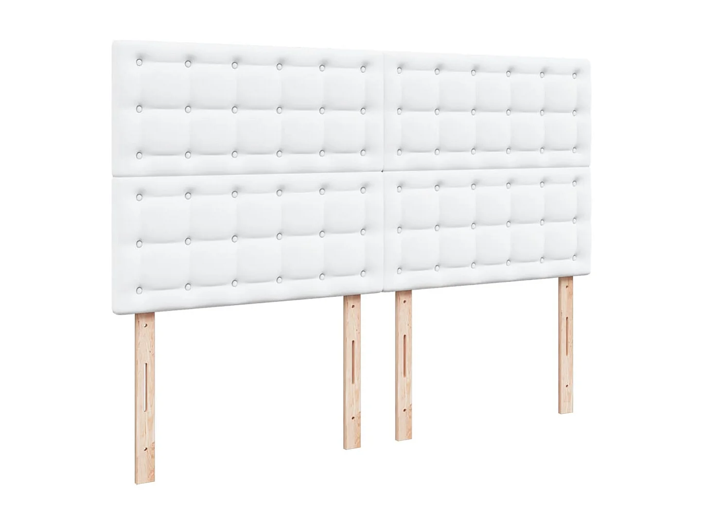 Boxspringbett mit Matratze Weiß 200x200 cm Kunstleder