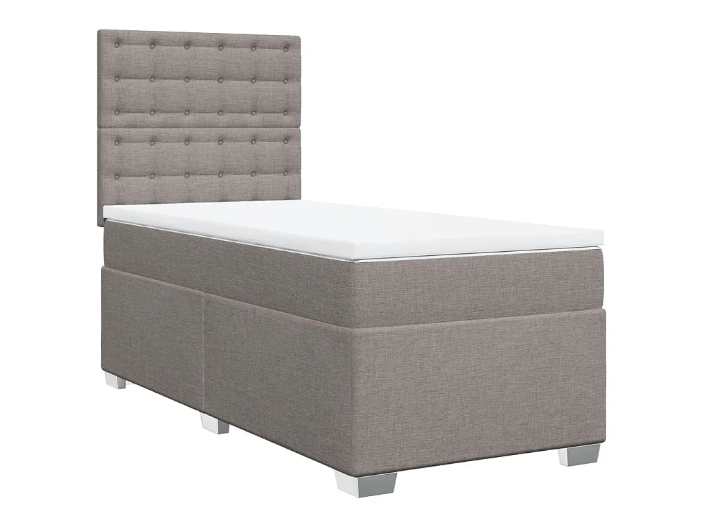 Boxspringbett mit Matratze Taupe 90x190 cm Stoff