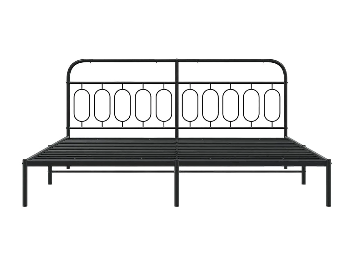 Bettgestell mit Kopfteil Metall Schwarz 200x200 cm