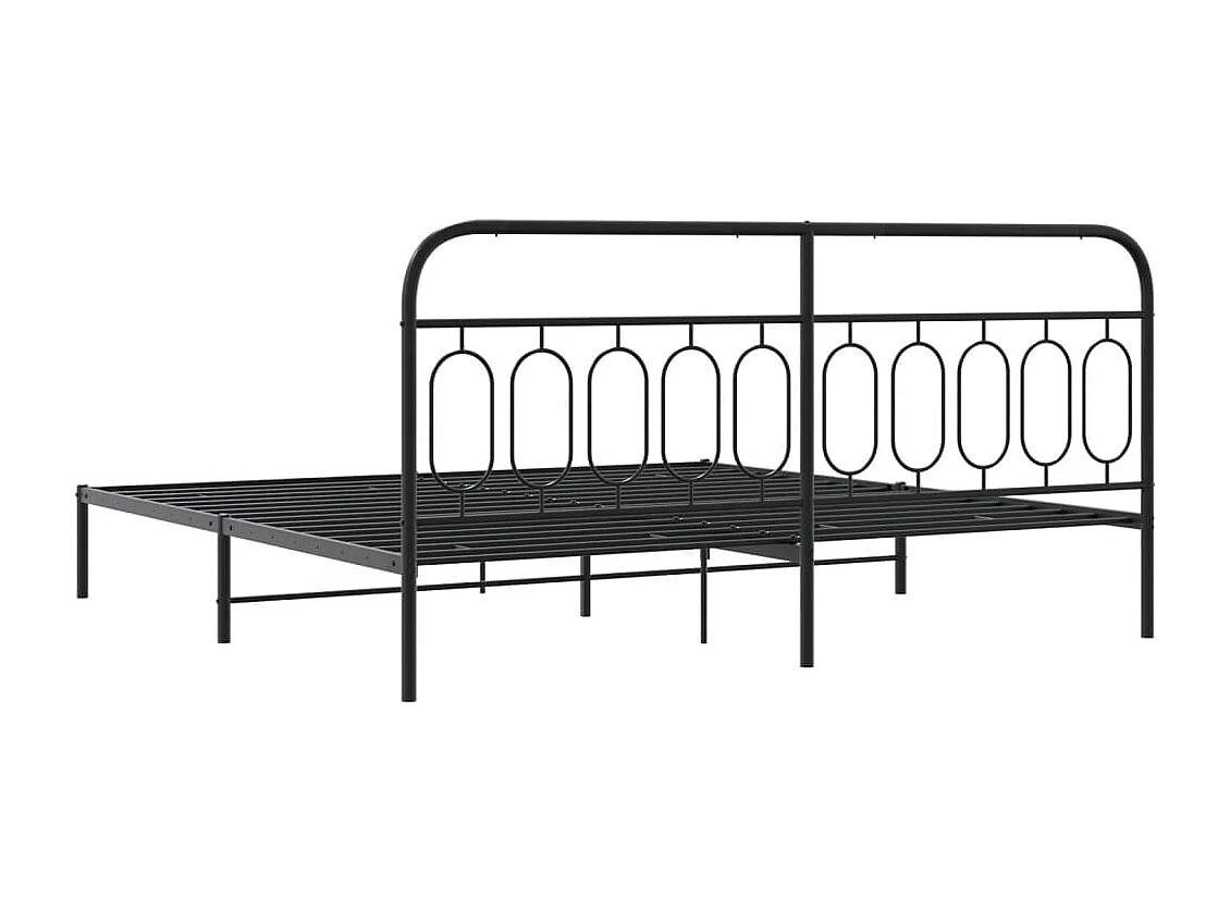 Bettgestell mit Kopfteil Metall Schwarz 200x200 cm