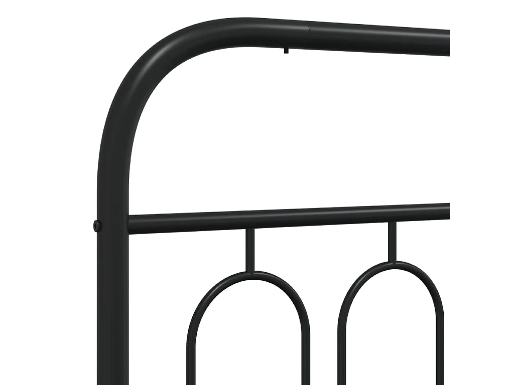 Cadre de lit métal sans matelas avec tête de lit noir 200x200cm