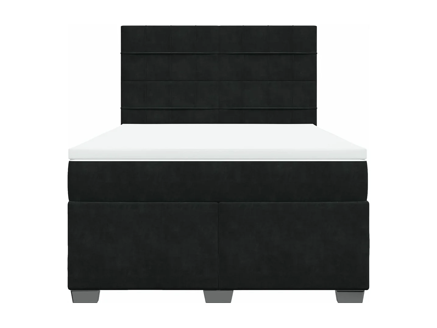 Giroletto a Molle con Materasso Nero 160x200 cm in Velluto