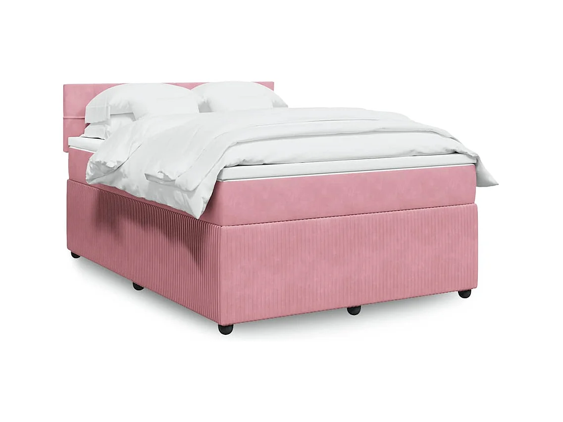 Boxspringbett mit Matratze Rosa 160x200 cm Samt