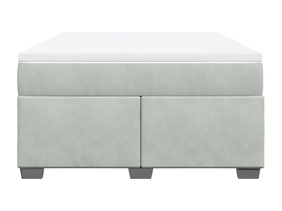 Cama com molas/colchão 140x200 cm veludo cinzento-claro