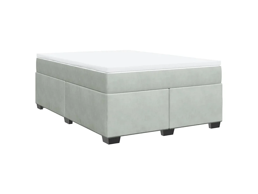 Sommier à lattes de lit et matelas Gris clair 140x200cm Velours